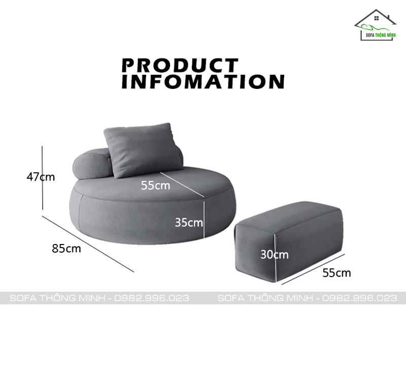 Ghế sofa đơn tròn ngộ nghĩnh SD-122