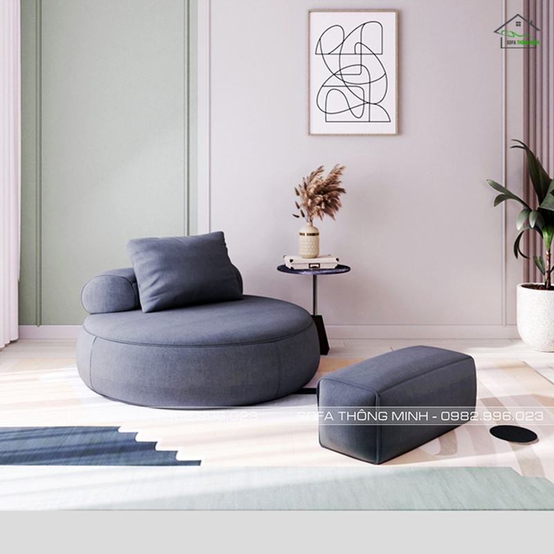 ghe-sofa-don-tron-ngo-nghinh-SD-122-xam-thuan-- Ghế sofa đơn tròn ngộ nghĩnh SD-122